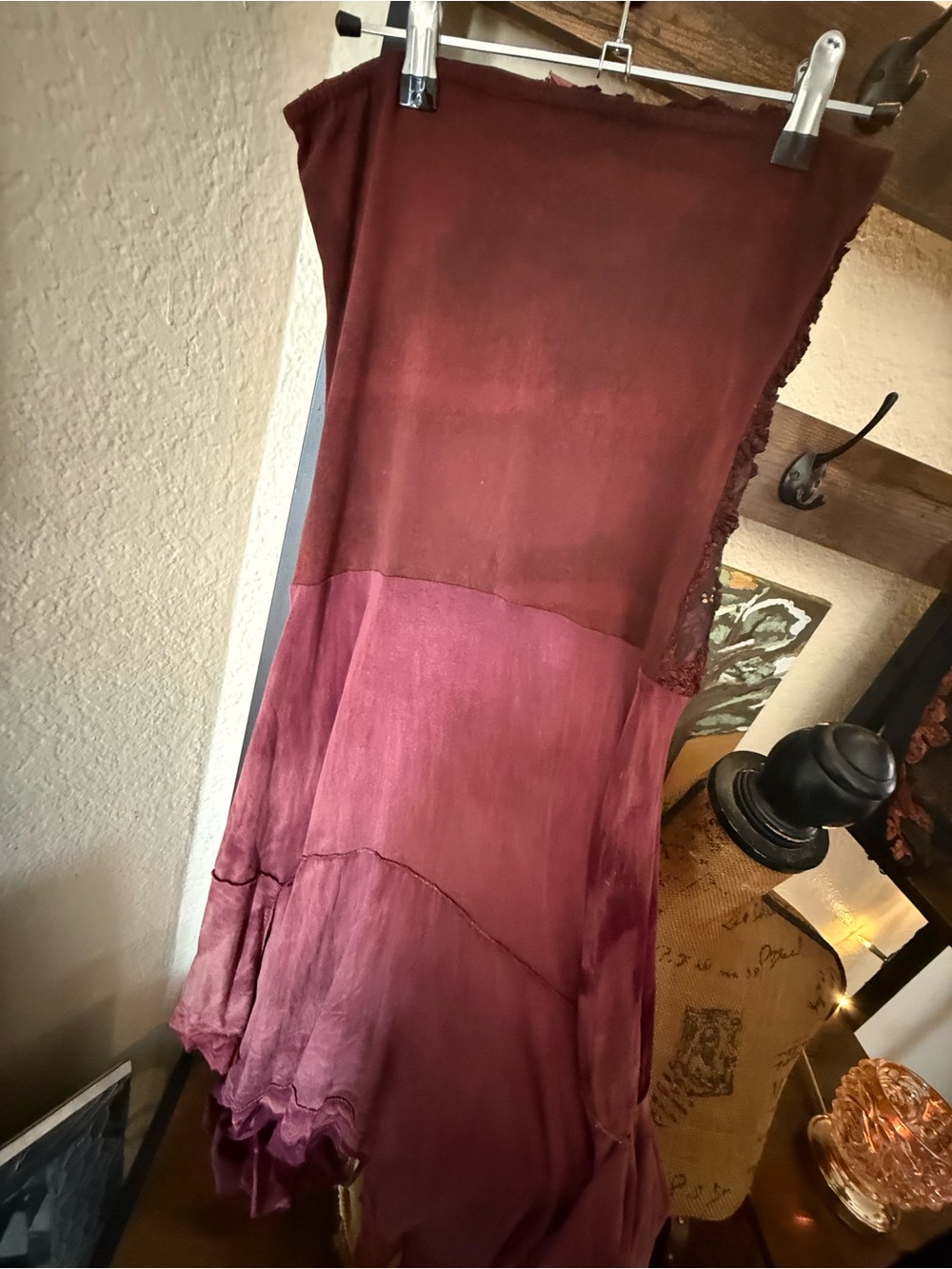 Gorgeous Mezon Strapless Cotton Burgundy floral tube top summer Dress - Picture 2 of 4